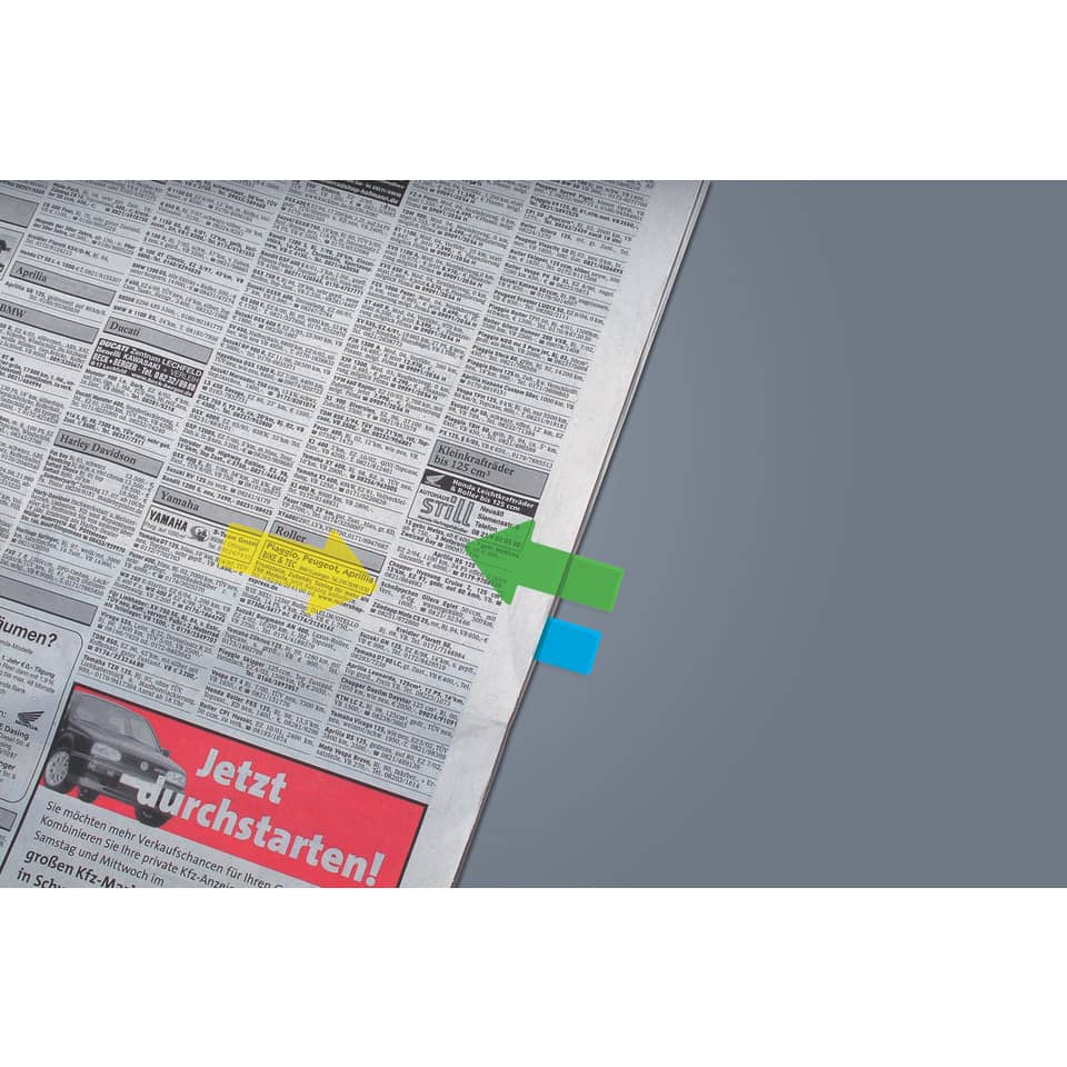 zeitung, printmedien, bündel, klebepunkte, anzeige
