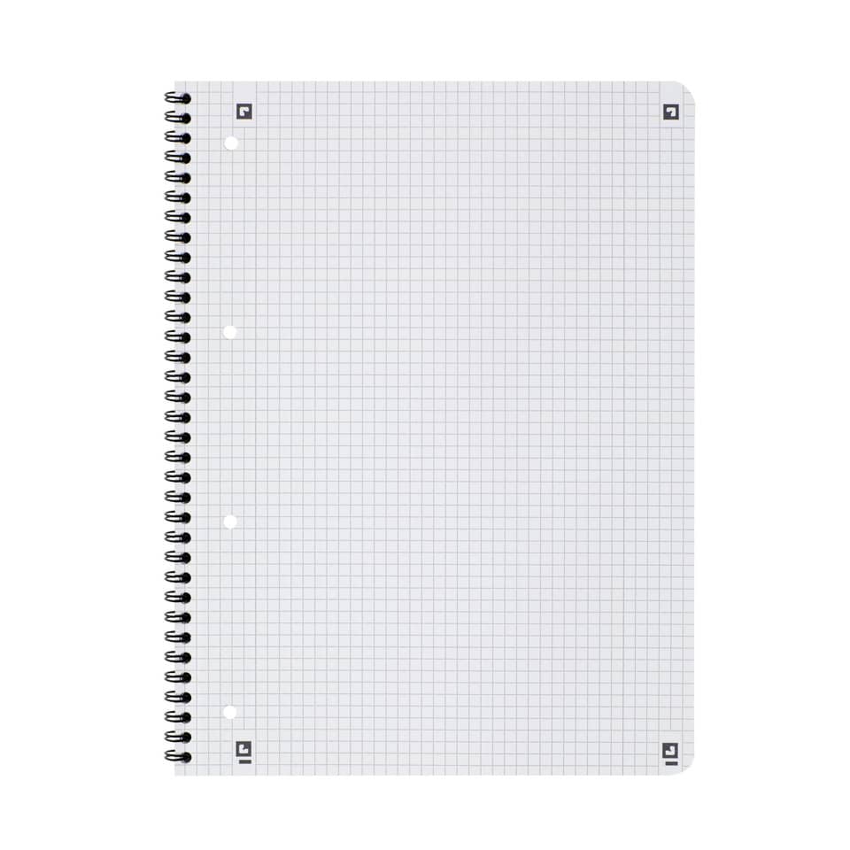 notebook, spiral-bound, grid notebook, Lochungen?, white paper
