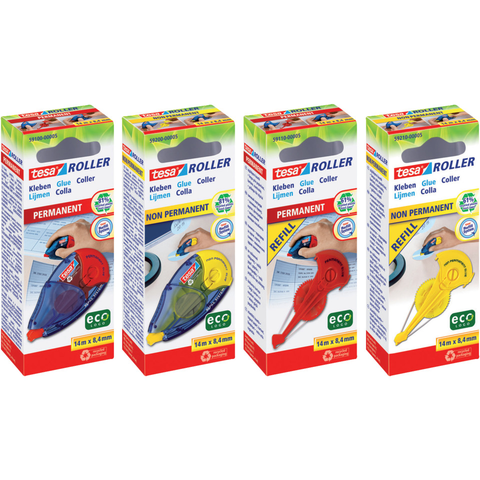 Klebepack, Klebstoff, Kleeperrolle, Kartusche, Tesa Roller
