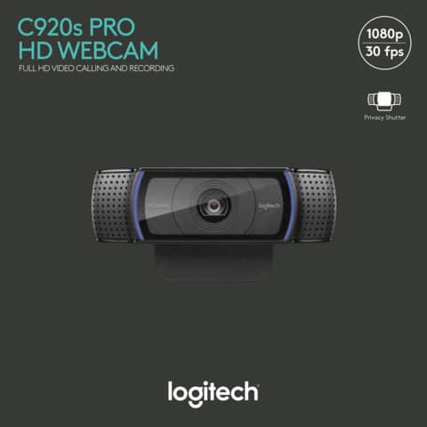 Webcamera C920s Pro HD, 1080p, schwarz LOGITECH 960-001252
