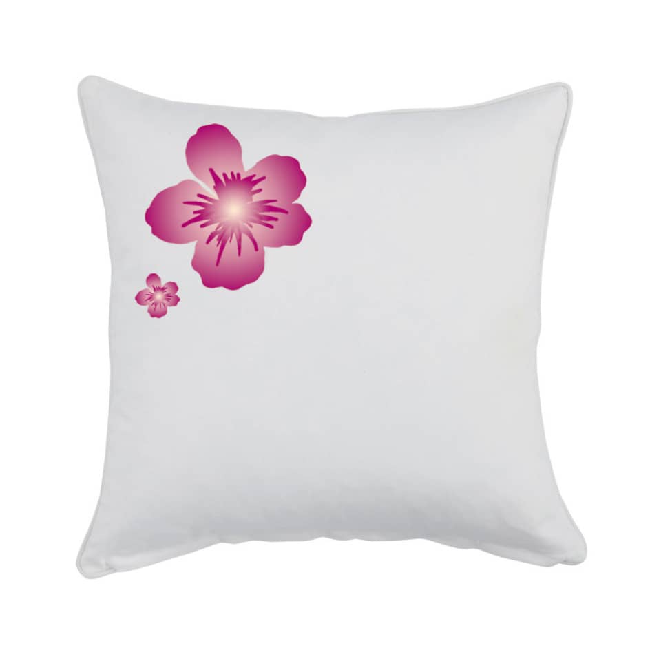 Kissen, Kissenbezug, Blumenmotiv, Floral, Pinke Blume