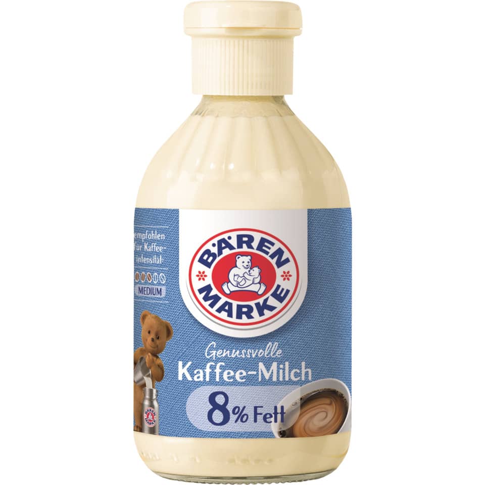 Kaffee-Milch, Milchgetränk, 8% Fett, Bärenmarke, Flasche