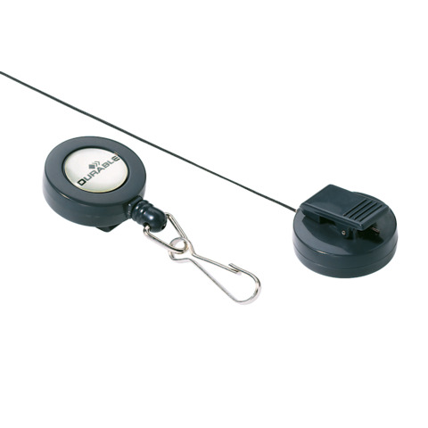Ausweishalter Jojo mit Karabinerhaken, 80cm, 10 Stück, anthrazit DURABLE 8221 58