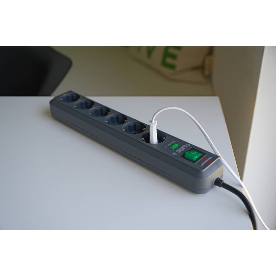 Steckdosenleiste, Mehrfachstecker, Neon-Grün, Kabel, Stromversorgung