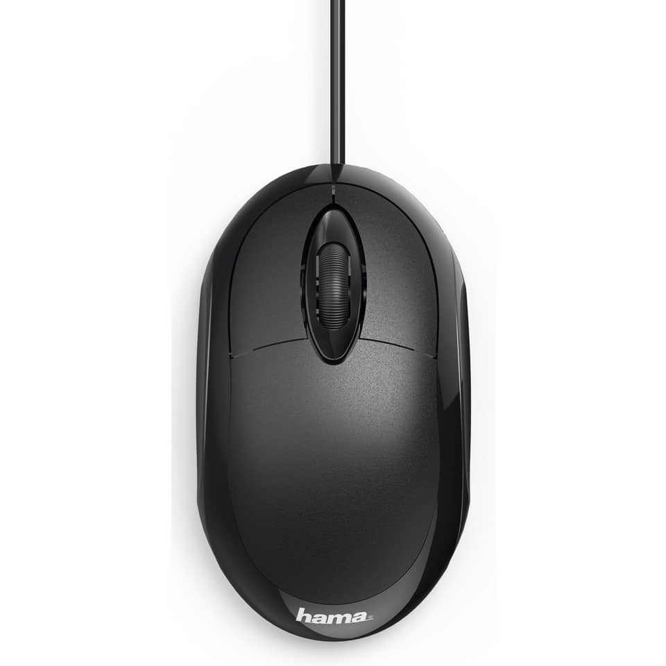 maus, computermaus, kabelgebunden, scrollrad, schwarz