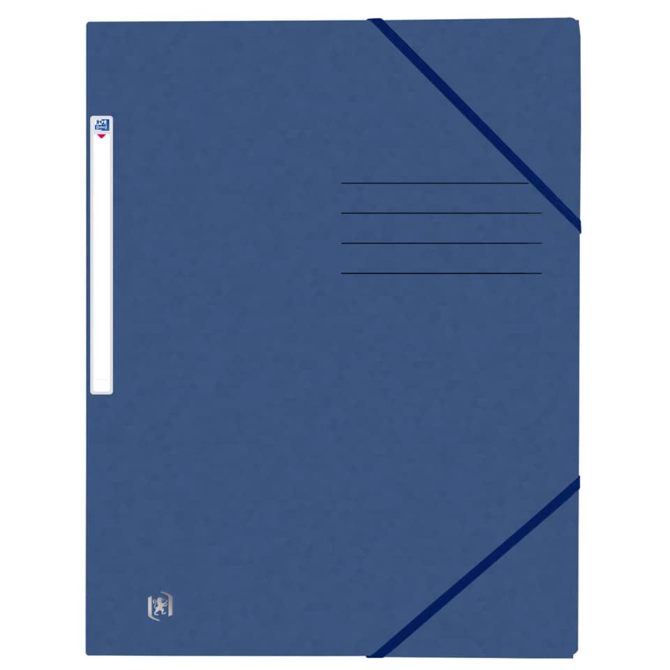 A4-Ordner, Blauer Einband, Gummibette, Ordner mit Taschen, Lineierte Seiten