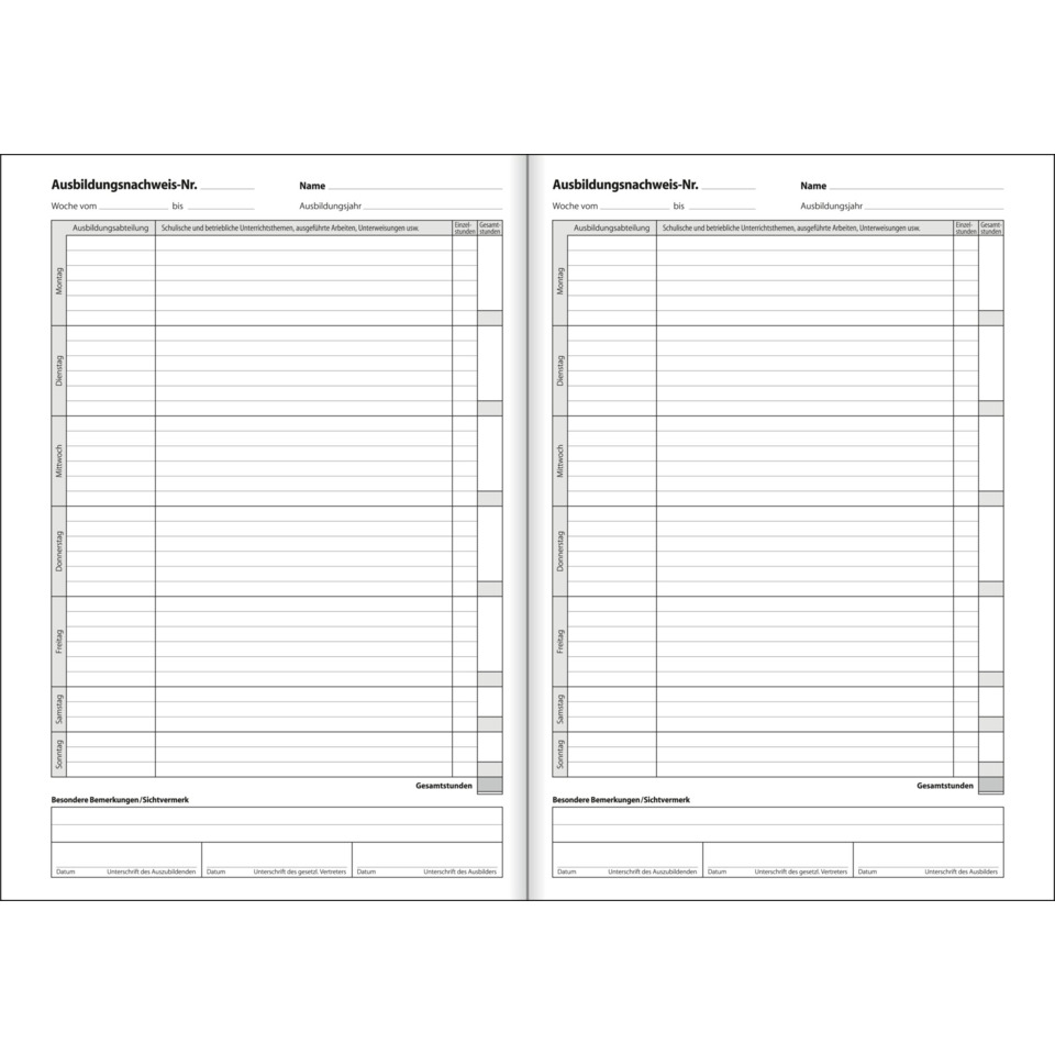 Ausbildungsnachweis, Formular, Dokument, Zettel, Büromaterial