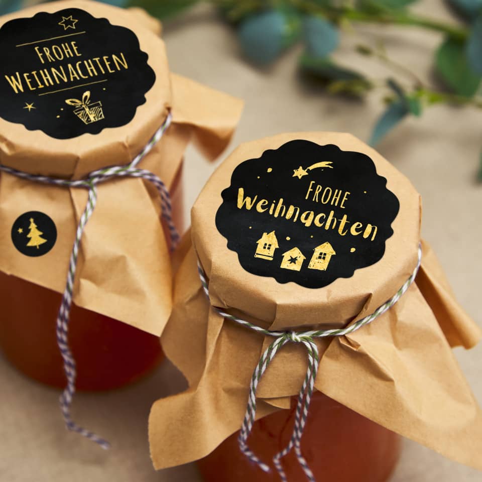 Himbeergelee, Glas Jar, Weihnachten, Brotaufstrich, Stickverpackung
