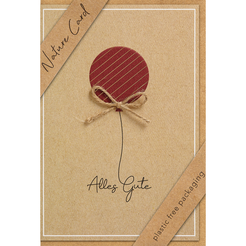 Naturkarton, Ballon, Jute, Kordel, Kartonverpackung