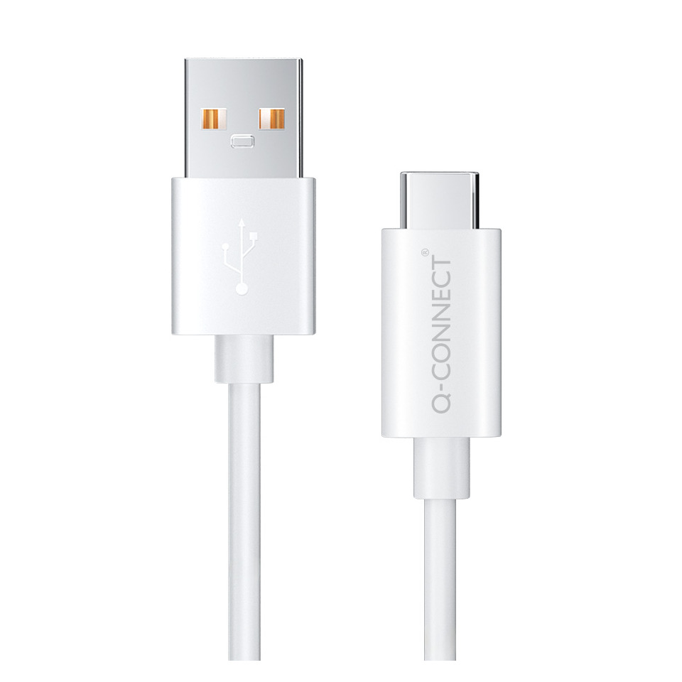 USB-Kabel, Ladeanschluss, USB-A, USB-C, Weiß