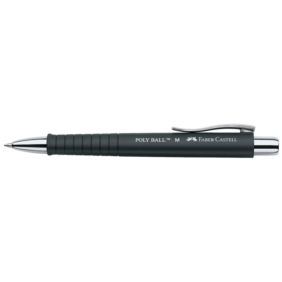 Kugelschreiber, Stift, Metallclip, Schwarz,  retractable