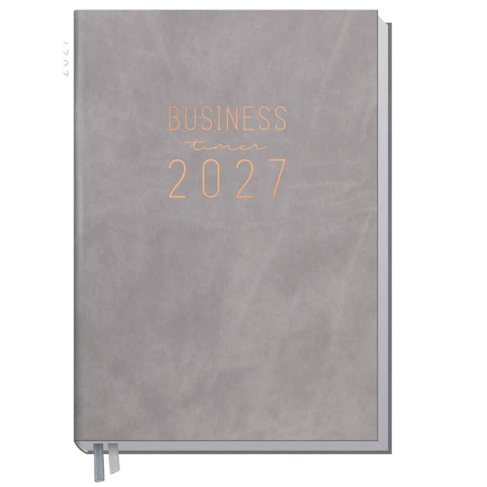 Notizbuch, Planer, 2027, Grau, Hardcover