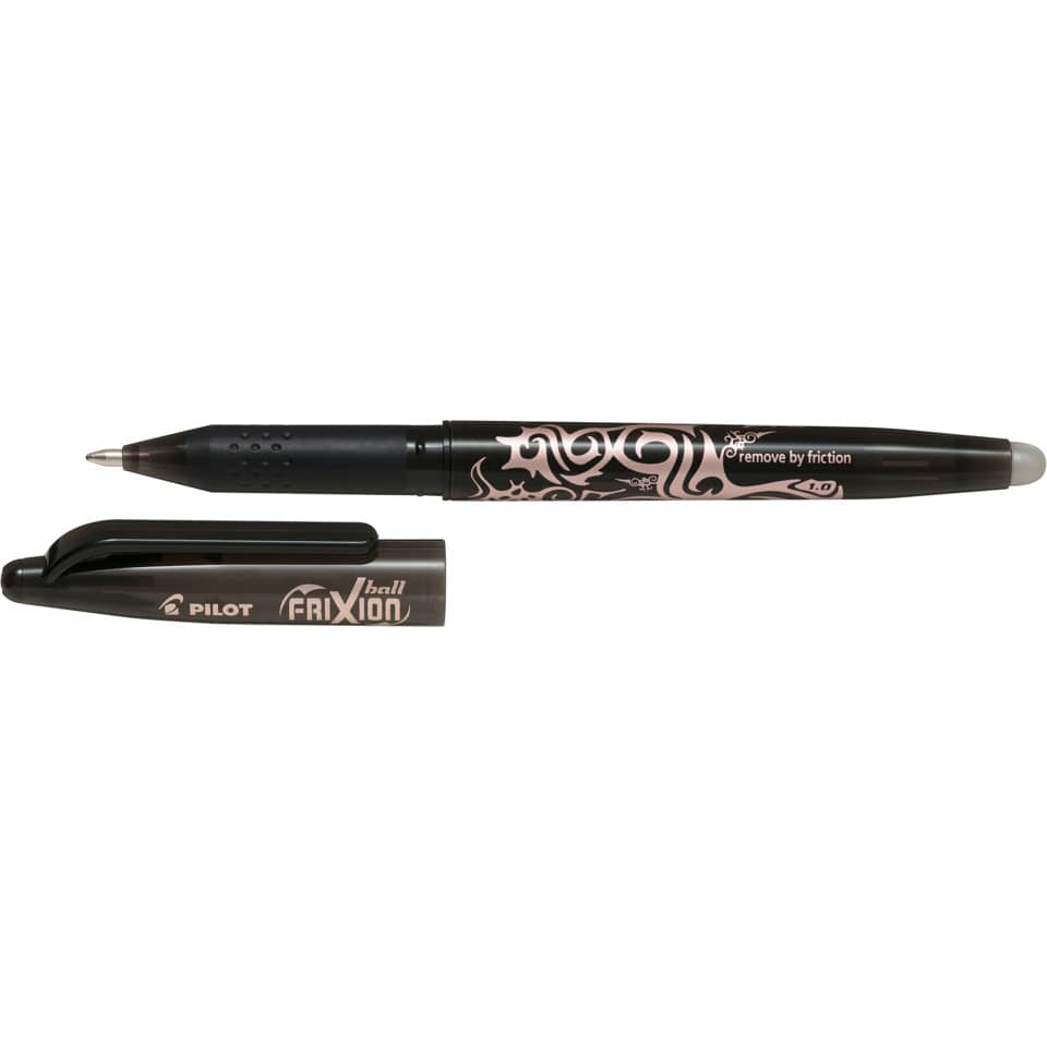 mechanischem Bleistift, schwarz Pen, pinkes Muster, Klemmclip, Pilot Frixion