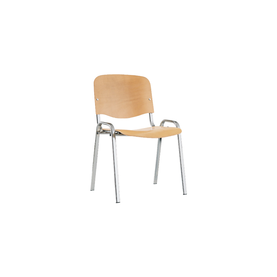 Stuhl, Holz Rückenlehne, Metallbeine, Sitz Holz, Kette??
