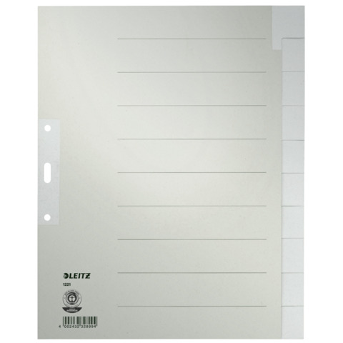 Papierregister Blanko, A4, Papier, 10 Blatt, grau LEITZ 1221-00-85