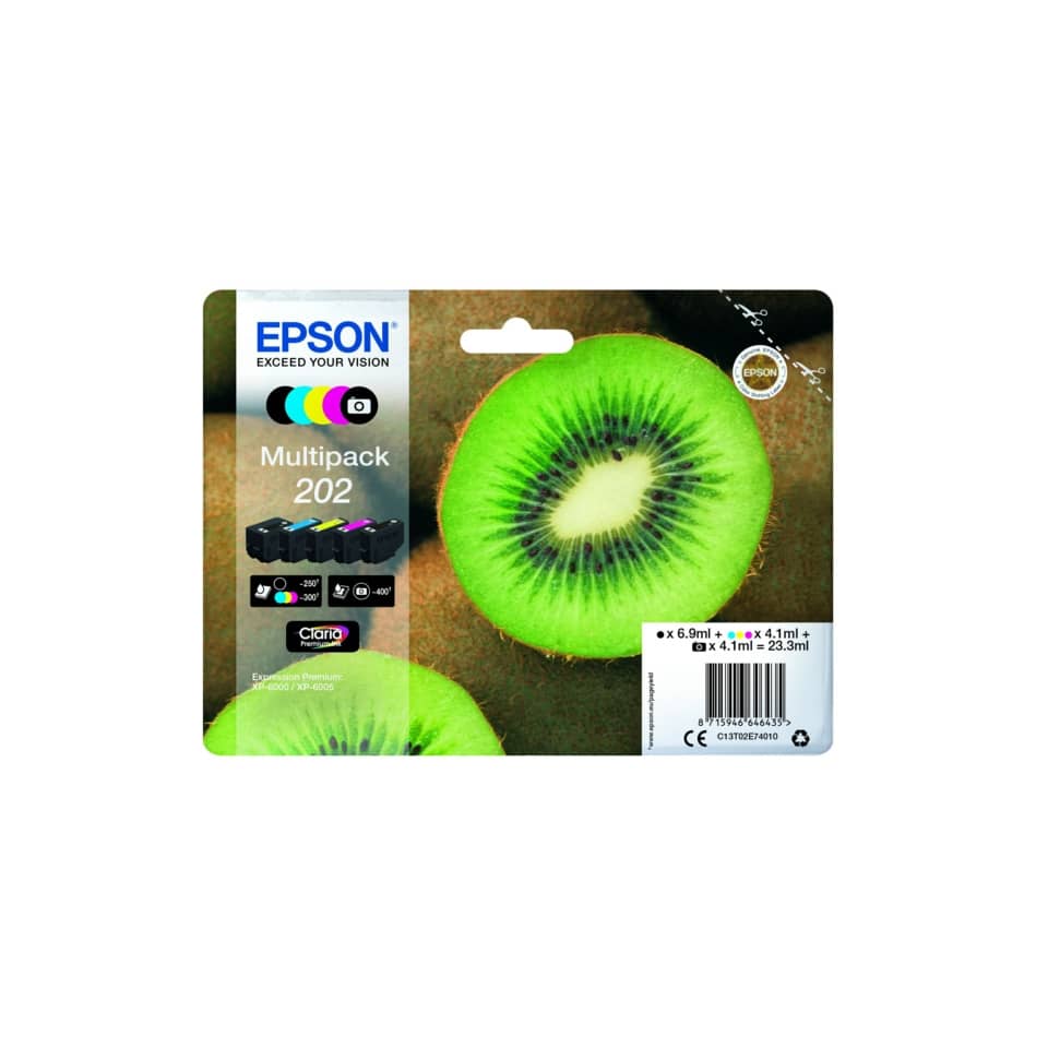 Kiwisalat Pack, Multifarbige Tintenpatronen, Druckerpatronen, Kiwi-Motiv, EPSON Multipack