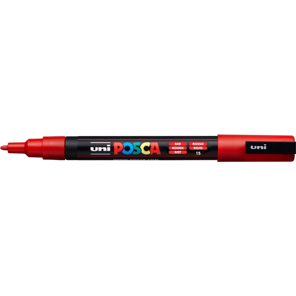 Marker, rote Farbe, Tafelmarker, Dualspitzen, Uni Posca