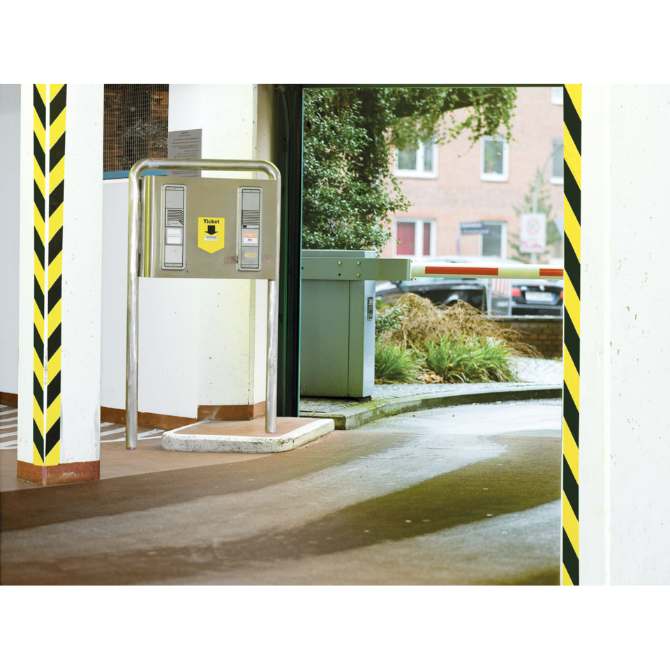 Ticketautomat, Sperrbarriere, Kassenbereich, Barrikade, Gelb-schwarz