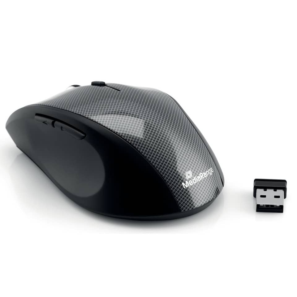 Maus, drahtlos, USB, grau, Mikrotextur