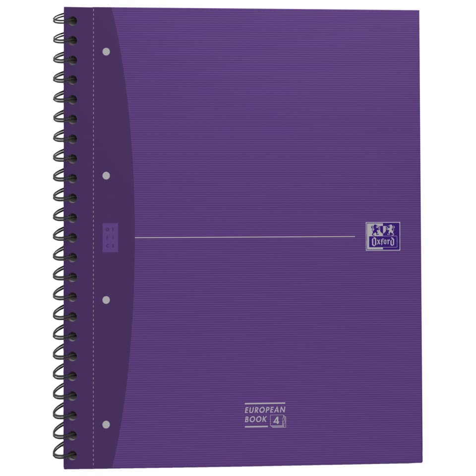 notebook, spiral bound, purple, A4, Oxford