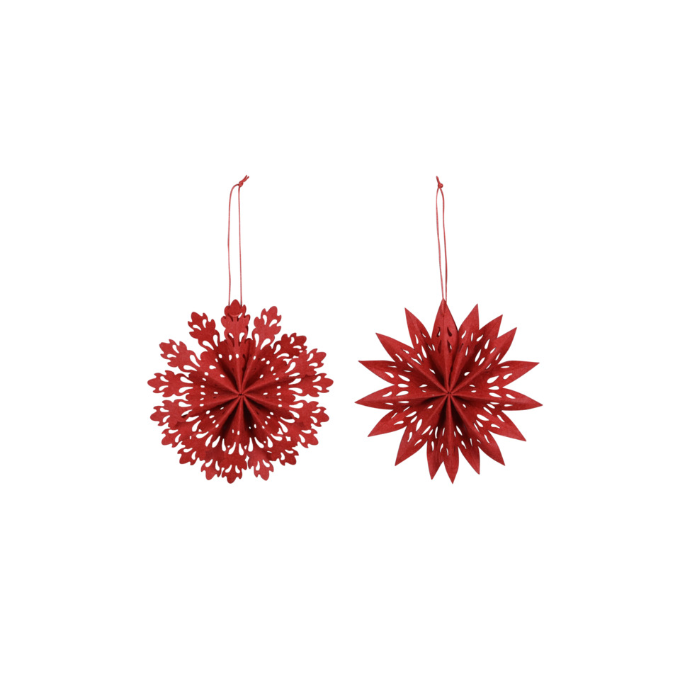 Christbaumschmuck, Schneeflocke, Papierornament, Rot, Hänger