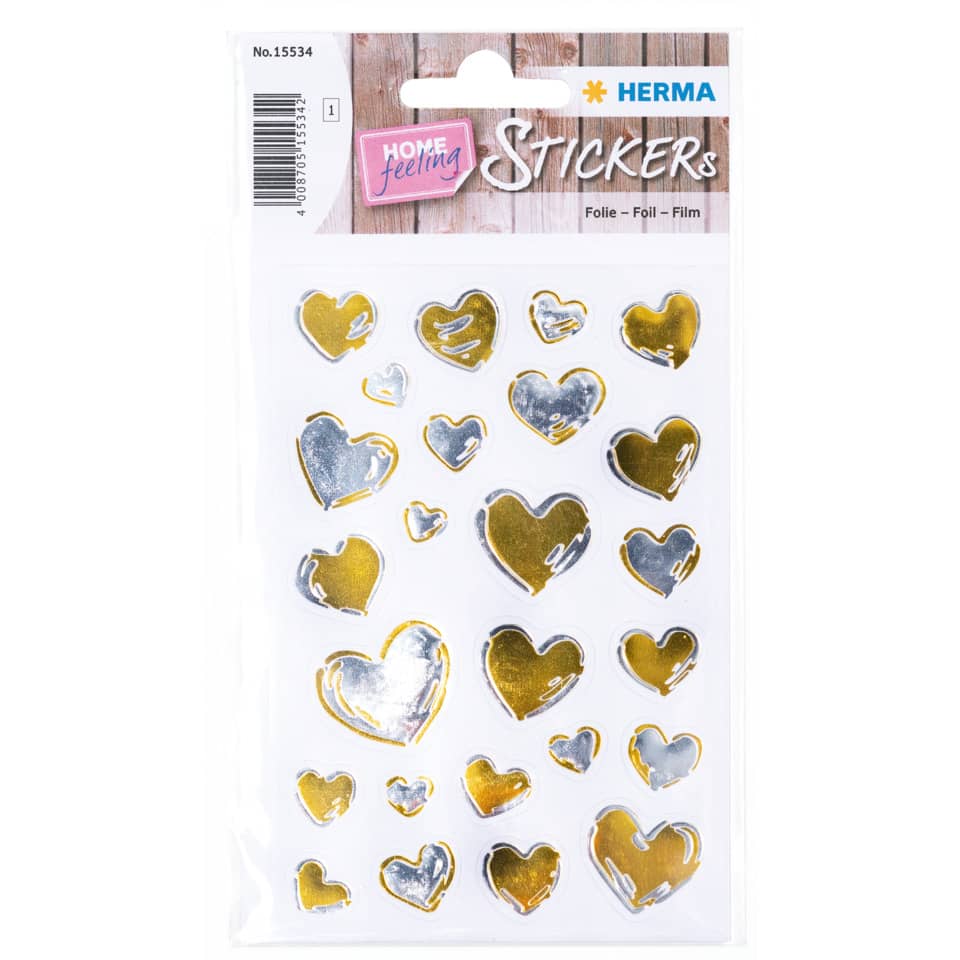 Herz-Aufkleber, Sticker, Gold Silber, Glitter, Deko