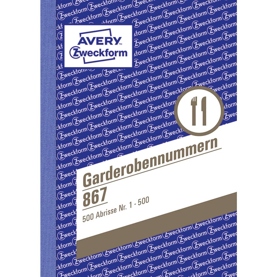 Garderobenummer, 867, 500 Abrisse, Kartonverpackung, Zweckform