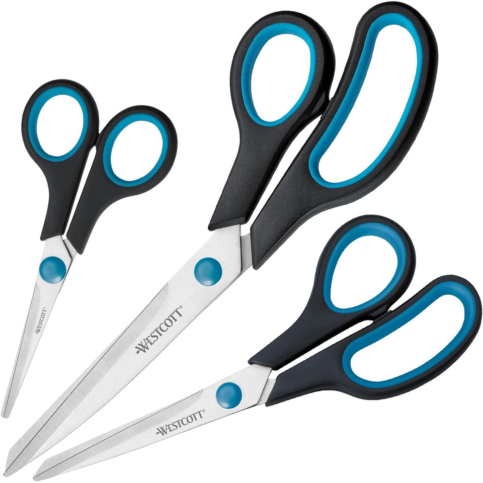 Schere, Haushaltsschere, Küchenschere, Stahlklinge, Schwarz-Blau