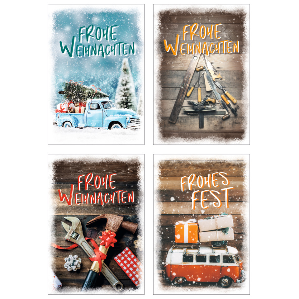 Weihnachtskarte, Holzoptik, Vintage, Geschenk, Wanddeko
