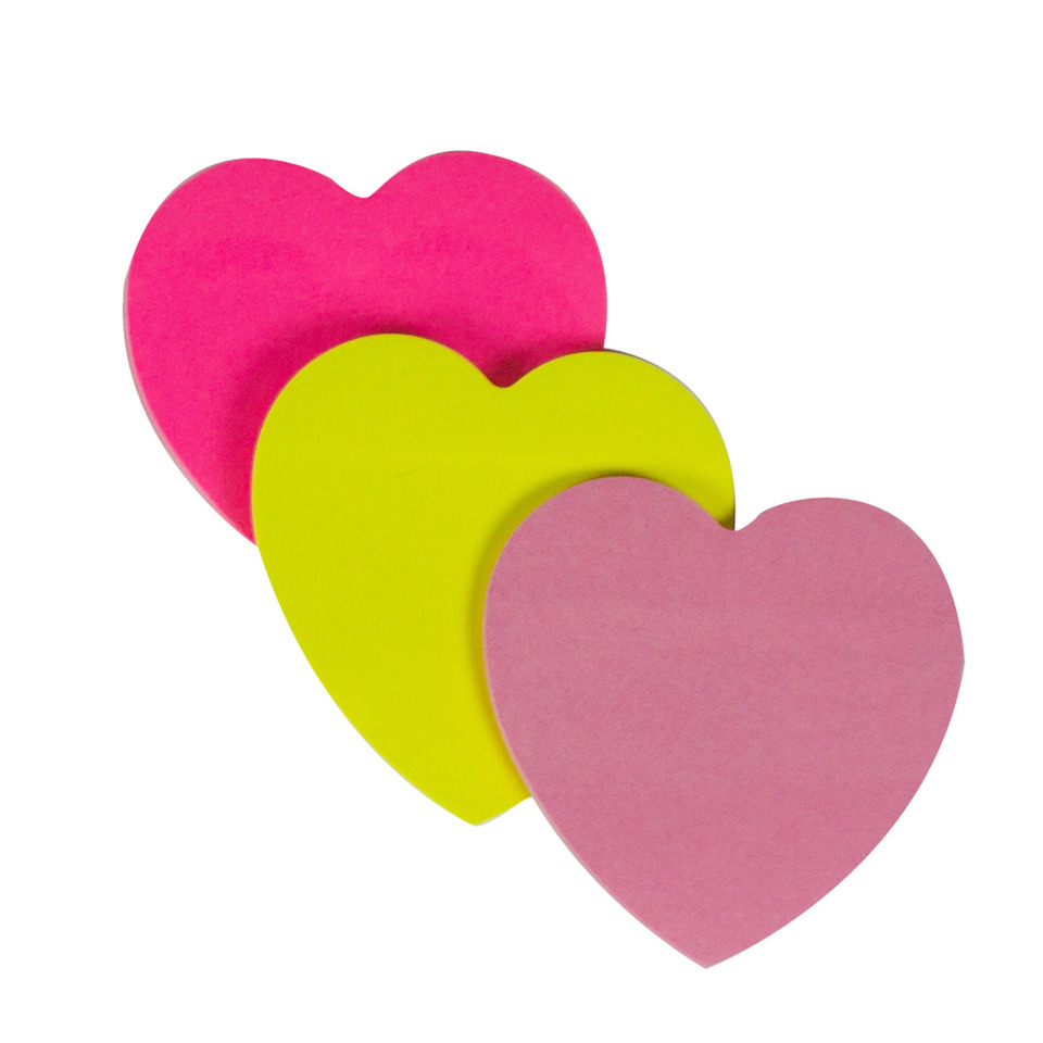 Herzaufkleber, Notizzettel, Post-it, Klebeherzen, bunte Herzen