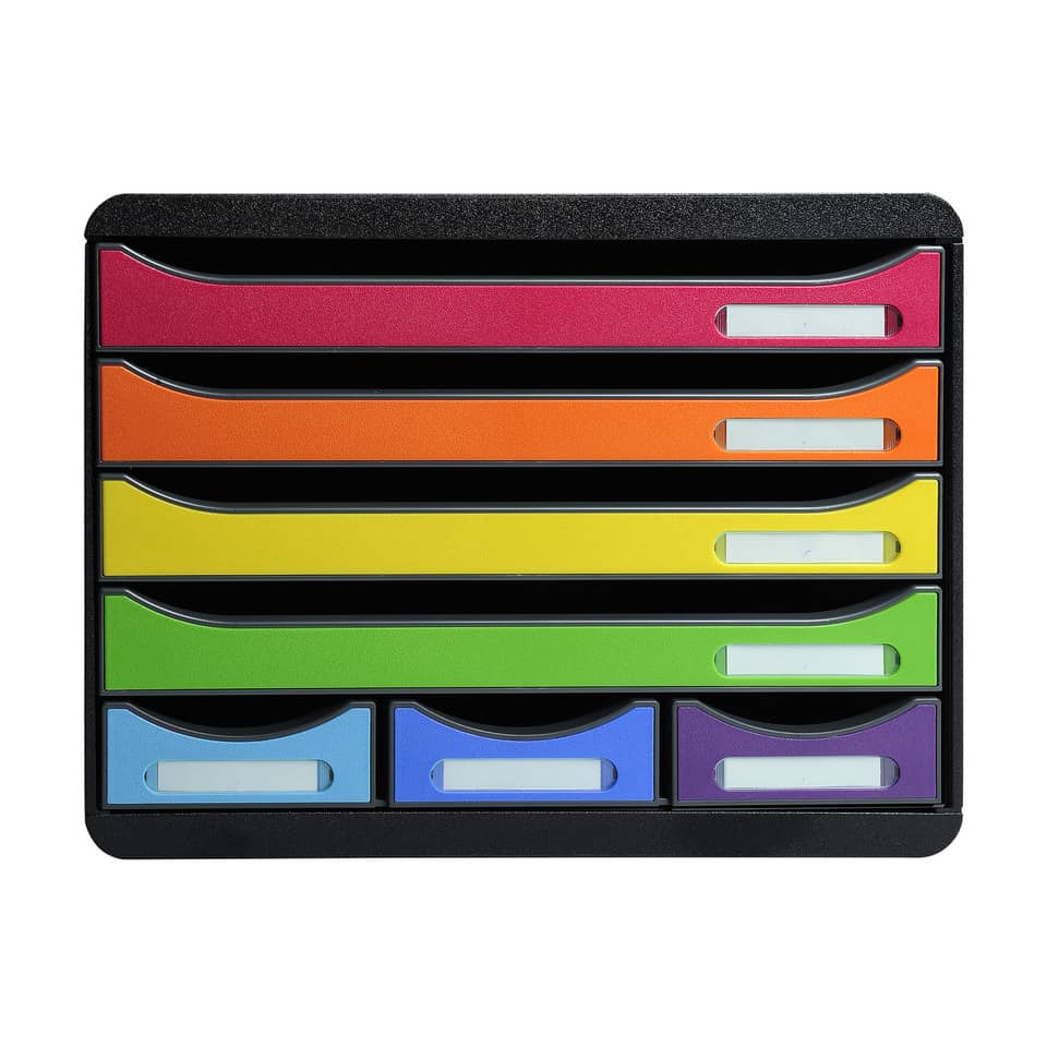 Notizblöcke, Post-its, Klebezettel, Schubladenorganizer, Bunte Streifen