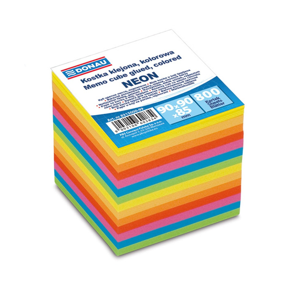 Notizblock, Post-it, Neon Farben, Bunte Streifen, Quadratblock