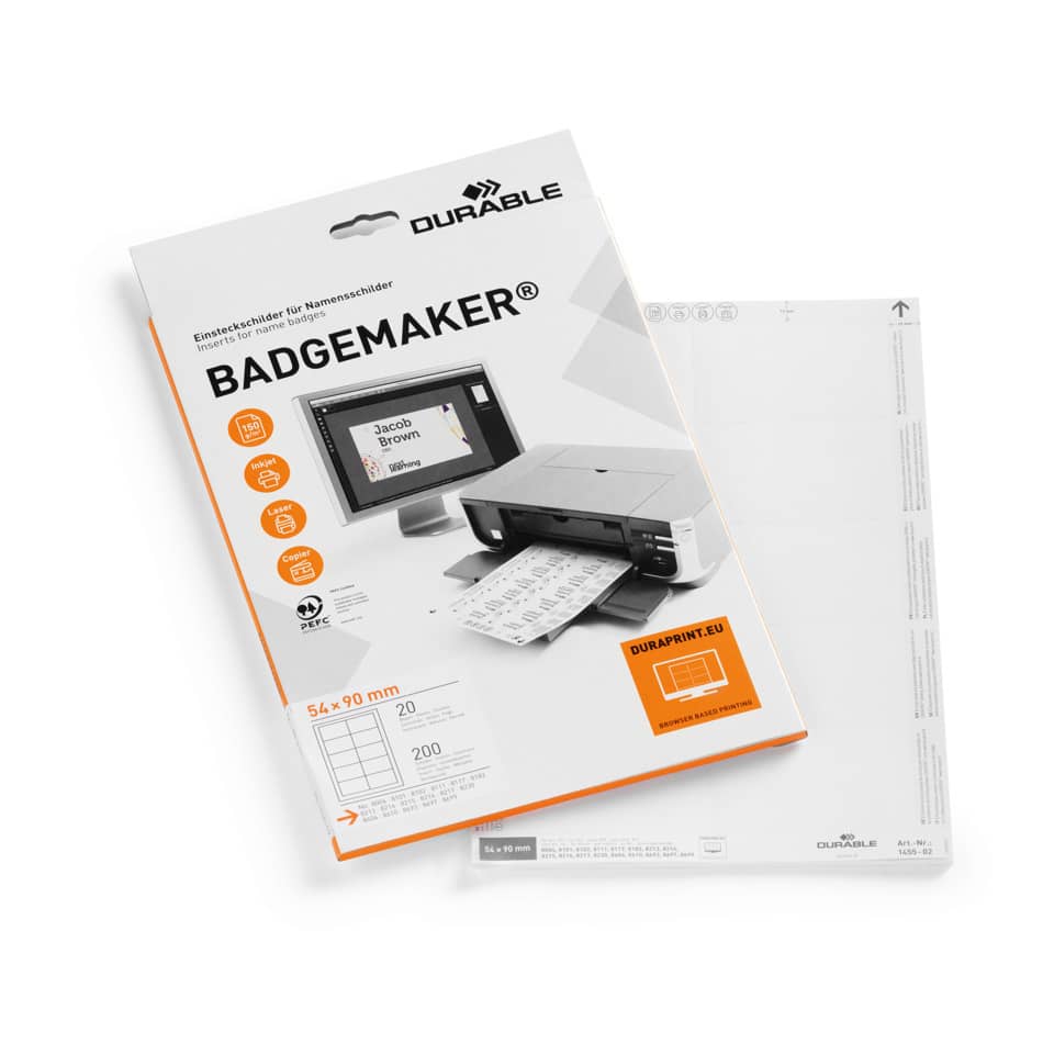 Badgemaker, Druckerpapier, Namensschild, DIN A5, Papierbogen