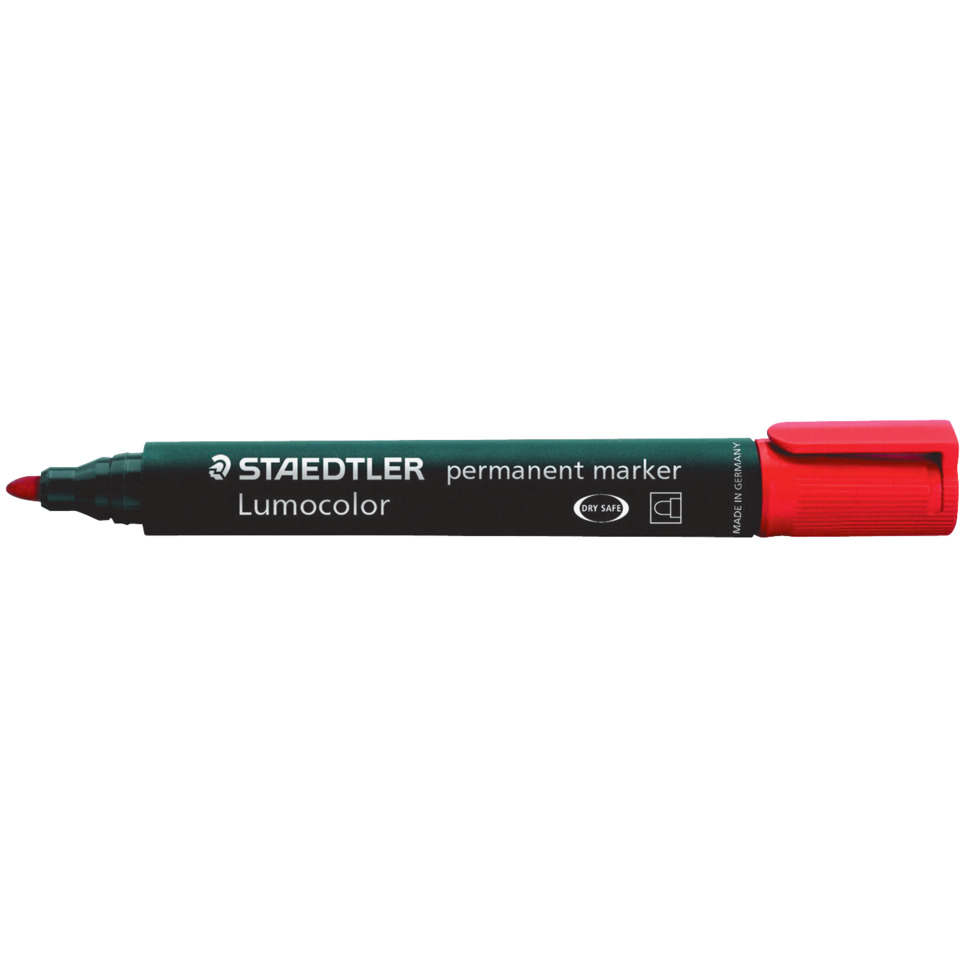 Permanentmarker, Lumoscolor, Staedtler, red cap, marker pen