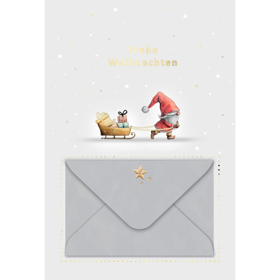 weihnachtskarte, karte, umschlag, geschenke, Santa