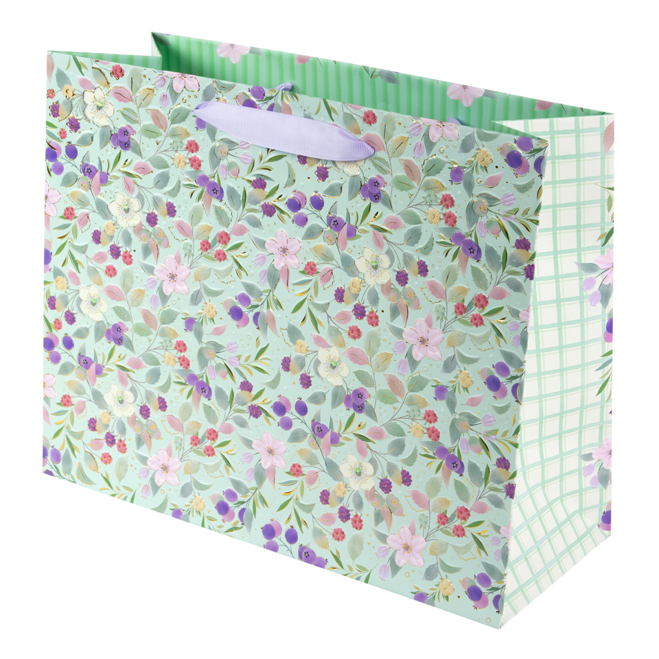 Geschenktasche, Geschenkverpackung, Blumenmuster, Papiertragetasche, Mehrfarbig