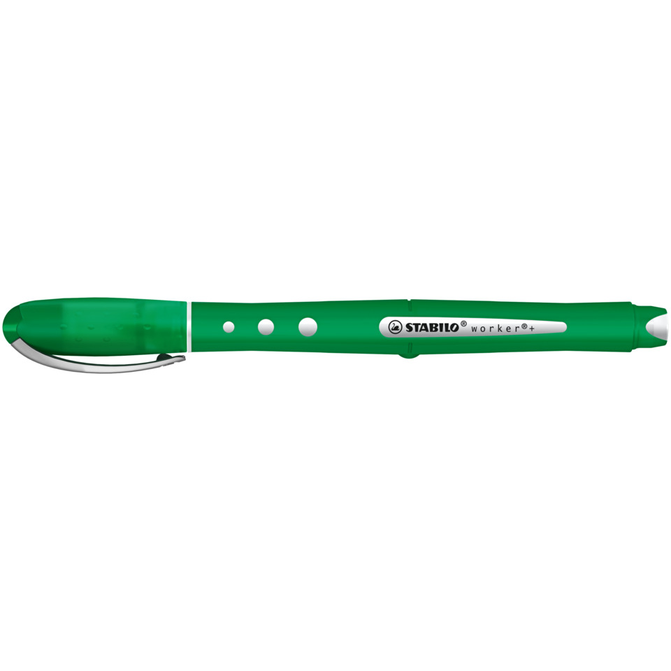 Stabilo Stift, grüner Stift, Kugelschreiber, Clip-Stift, Griffstift