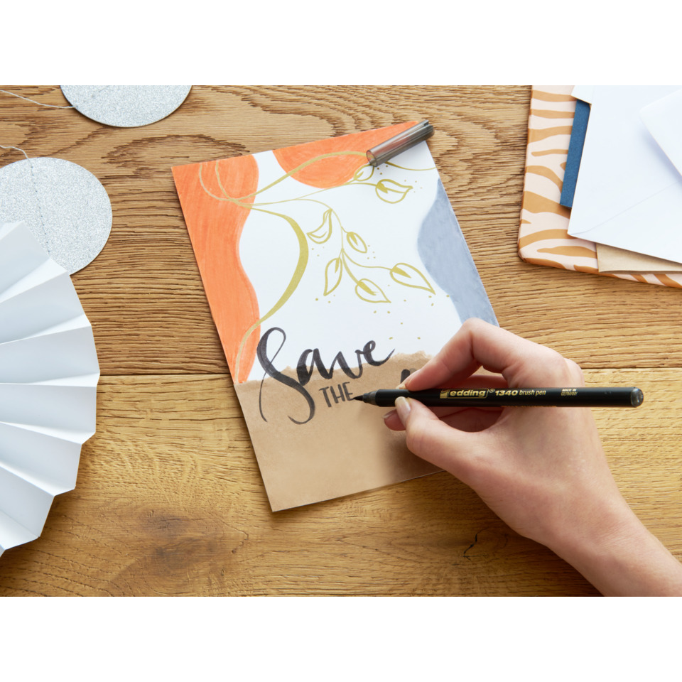 Notizbuch, Handlettering, Pinselstift, Karte, Kunstwerk