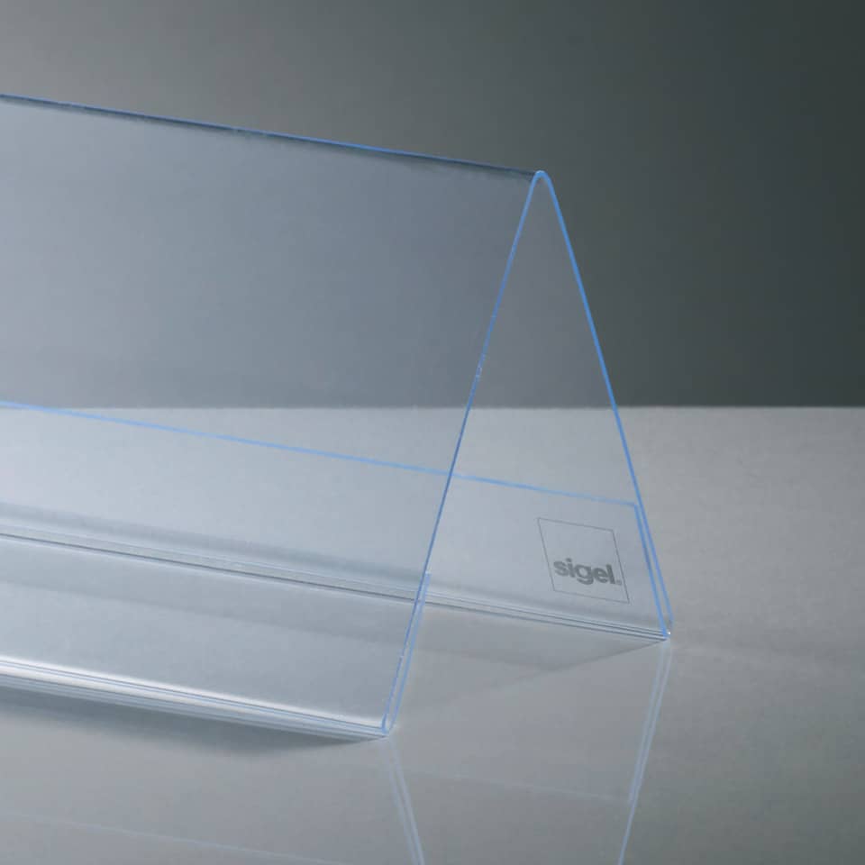 klarer acrylständer, Display-Fach, Transparenter Kunststoff, Standsystem, Sidel-Logo sichtbar