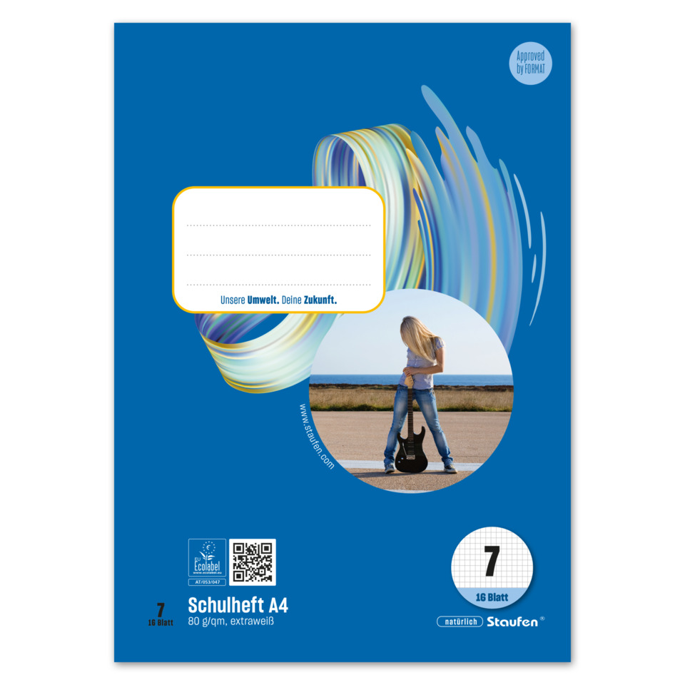 Schulheft, A4-Heft, Kartonpapier, weißes Papier, Schulbedarf
