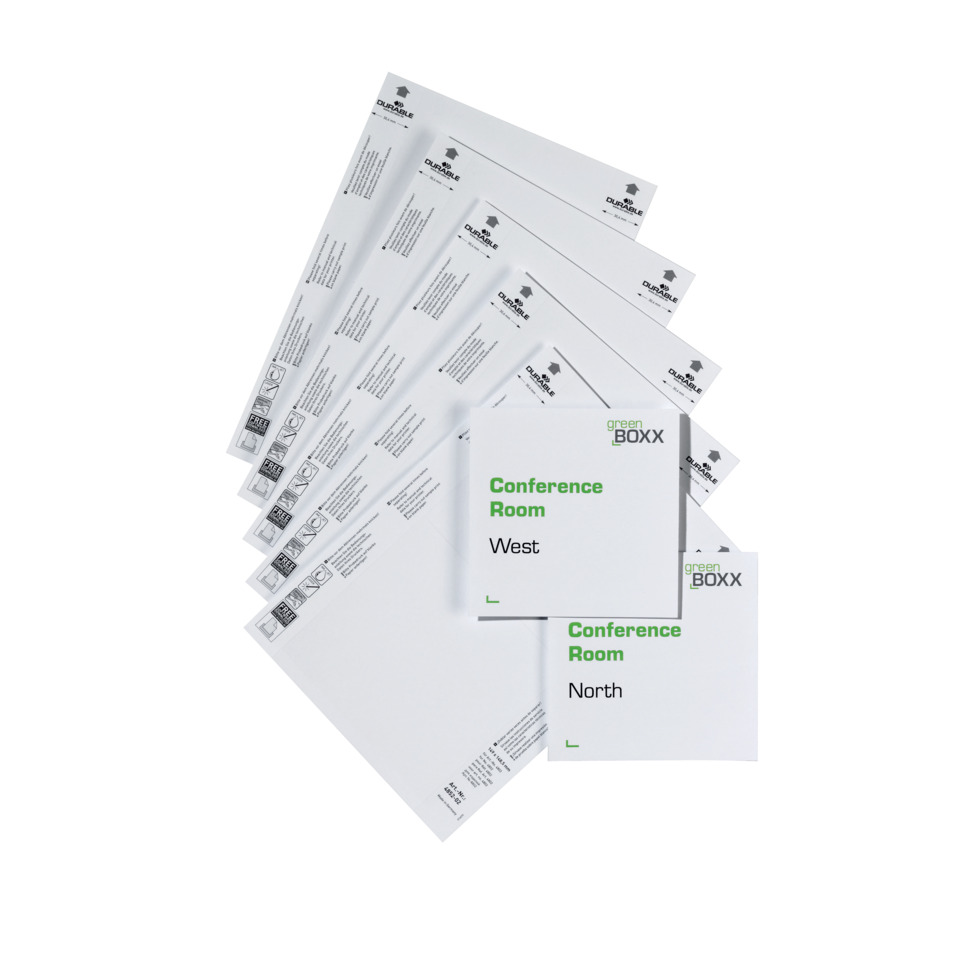 Einsteckschild DOOR SIGN REFILL, 149 x 148,5 mm, weiß   20 Stück DURABLE 4852 02 Text