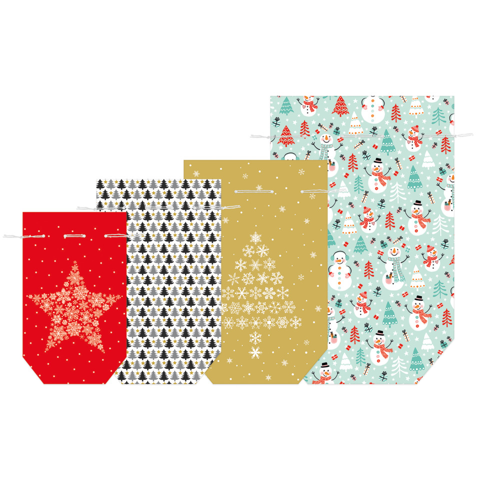 weihnachtsbeutel, geschenktüten, sternmuster, weihnachtsmuster, winterdekor