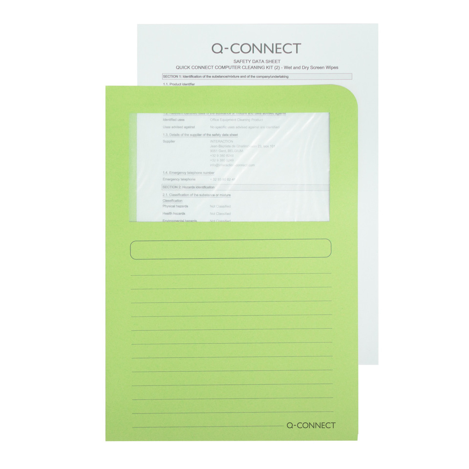 Schutzblatt, Bildschirmreinigung, Kompaktkit, Q-Connect, Wischtücher
