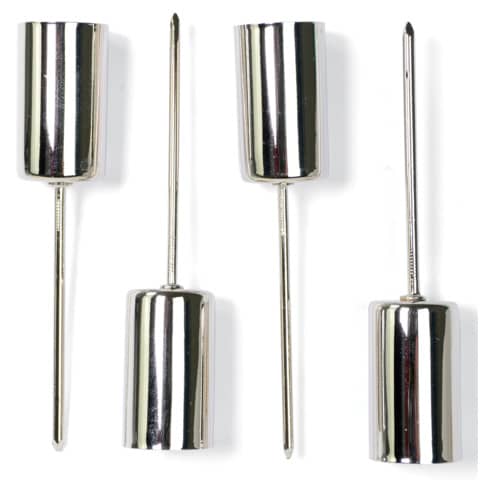 Adventskerzenhalter Stabkerze, 4 Stück, 2,3 x 11 cm, silber  10861