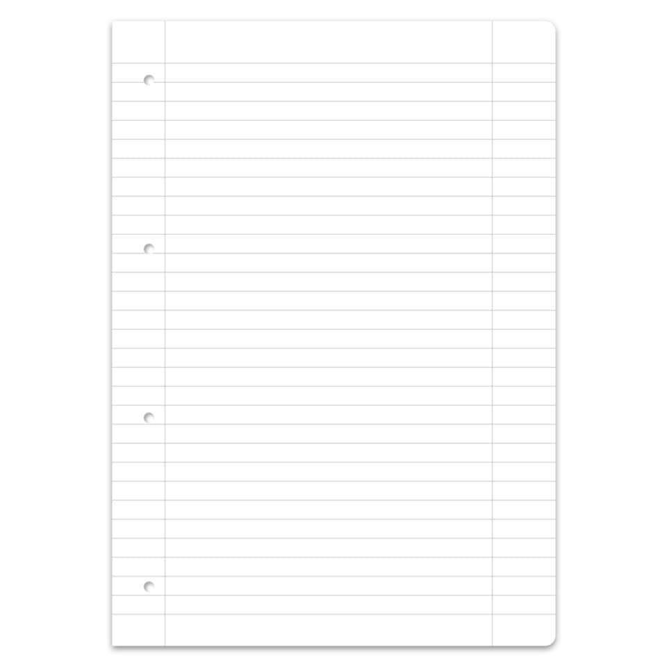notizblatt, linierte seite, locherungen, aad, papierseiten
