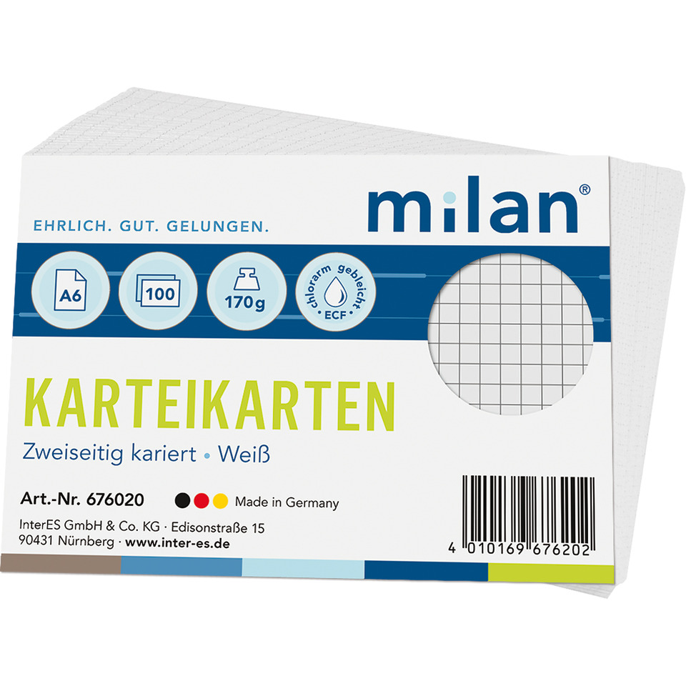 Karteikarten, Weiß, Kartennamen, Zweiseitig, A6