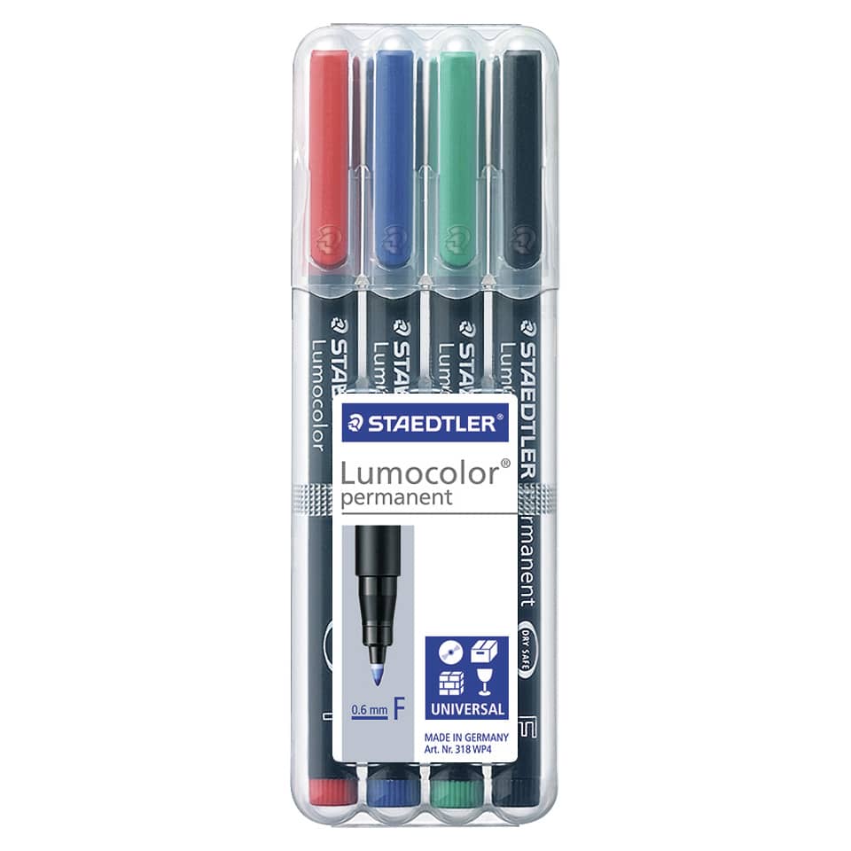 Stiftset, Marker Pens, Lumencolor, Permanent Marker, Vierfarbige Stifte