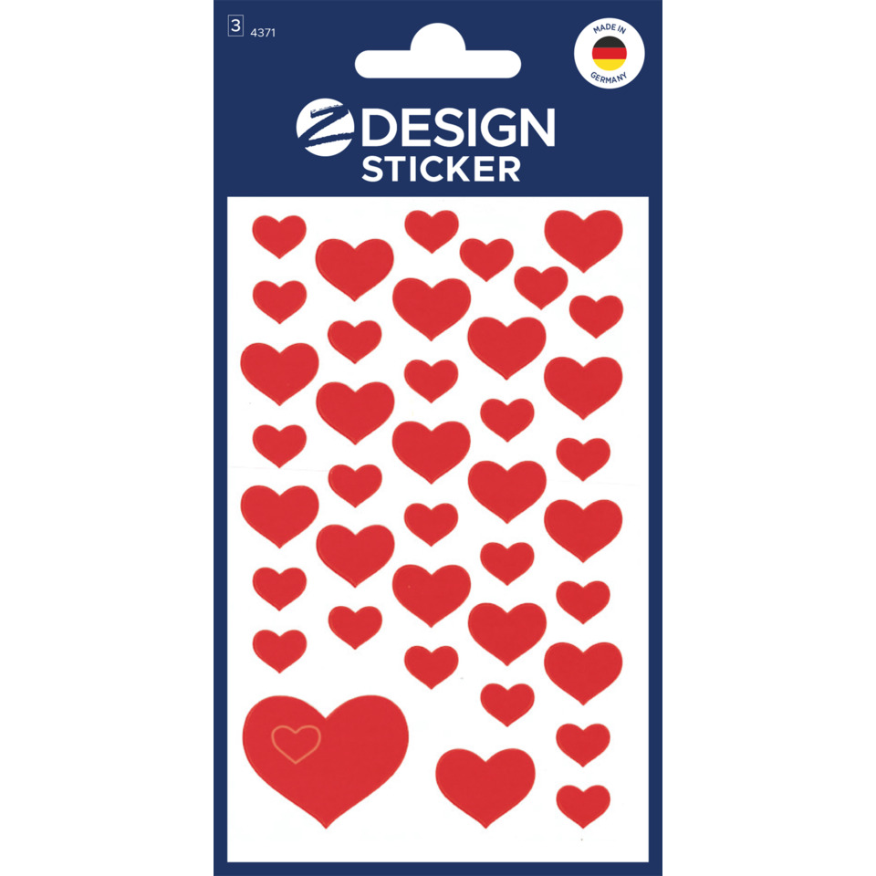 Schmucketikett rote Herzen, 117 Stück AVERY ZWECKFORM 4371