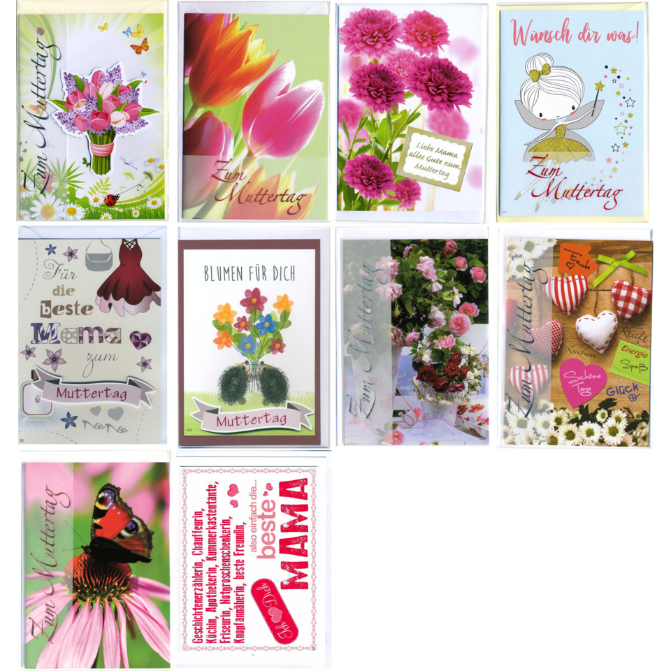 Muttertag, Blumen, Herzen, Karten, Blumenstrauß
