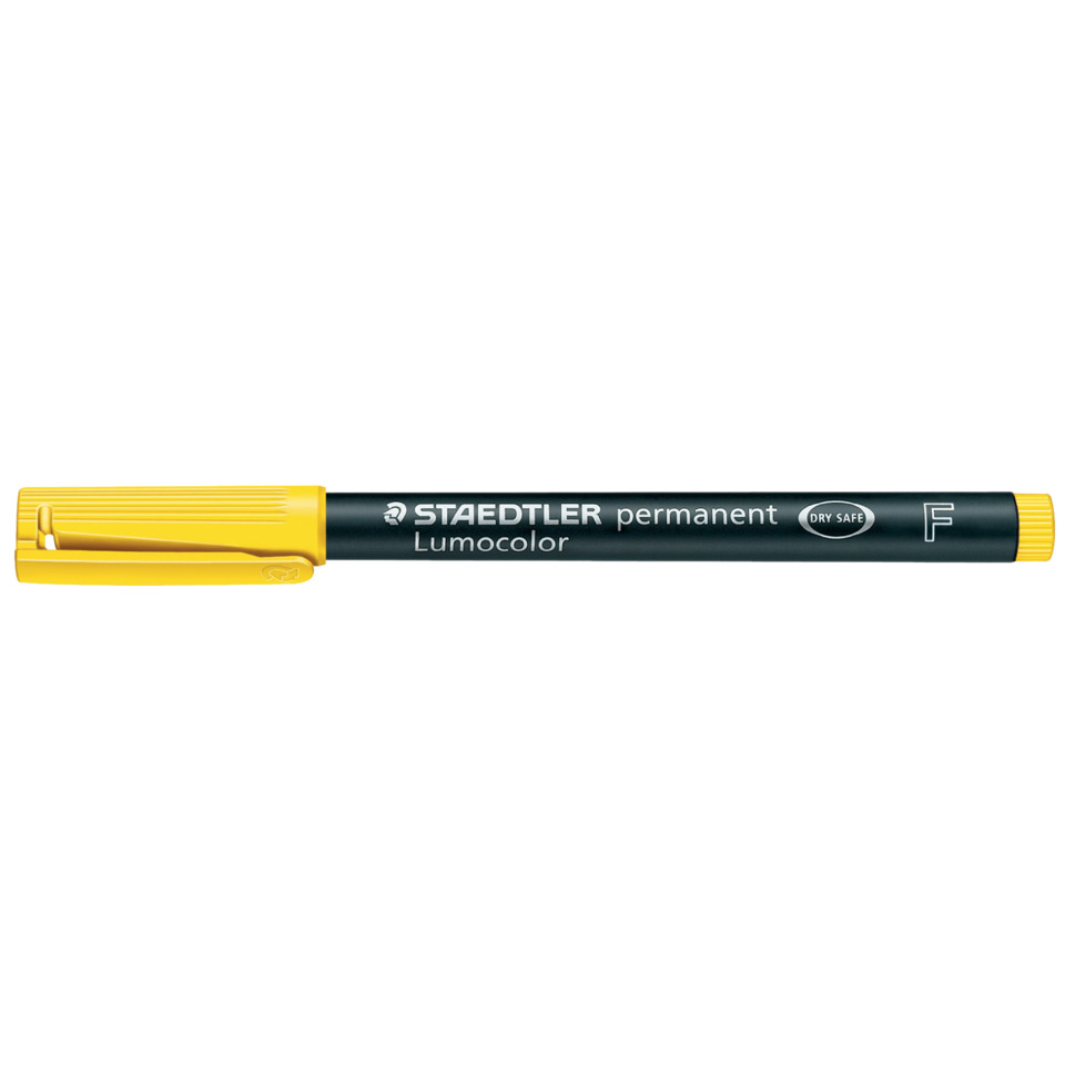 Marker, Permanentmarker, Lumocolor, Gelbdeckel, Feine Spitze